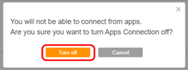 Click "Turn off" Click "Turn off"