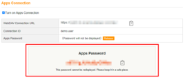 A new password appears A new password appears