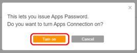 Click "Turn on" Click "Turn on"