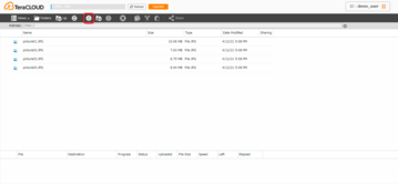 Click the "Upload" icon in the toolbar Click the "Upload" icon in the toolbar