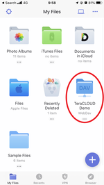 Open your InfiniCLOUD account in Documents Open your InfiniCLOUD account in Documents