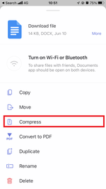 Tap "Compress" Tap "Compress"