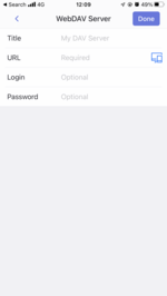 Enter your WebDAV connection information Enter your WebDAV connection information