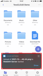 The upload will begin The upload will begin