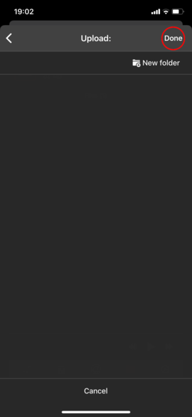 Choose upload destination Choose upload destination
