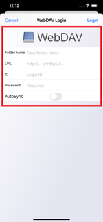 Enter your WebDAV connection information Enter your WebDAV connection information