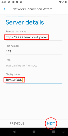 Tap "NEXT"