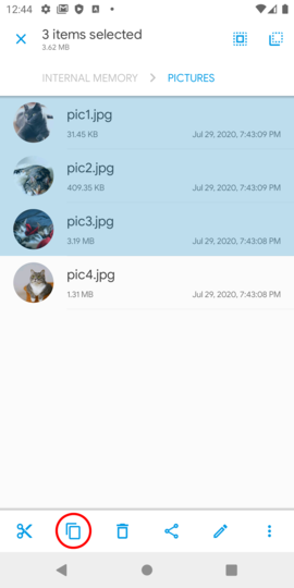 Select the local files