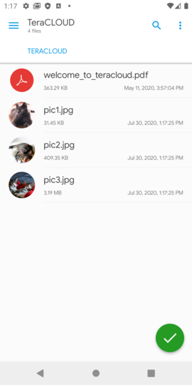 The upload completed