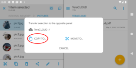 Transfer the file with drag & drop
